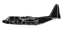 Silhouette image of generic C130 model; specific model in this crash may look slightly different